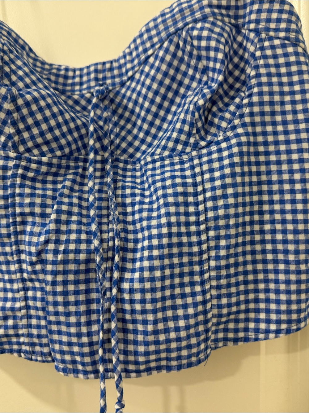 Blue Gingham Women's Bustier Top - Brand Unknown - Picture 3 of 6